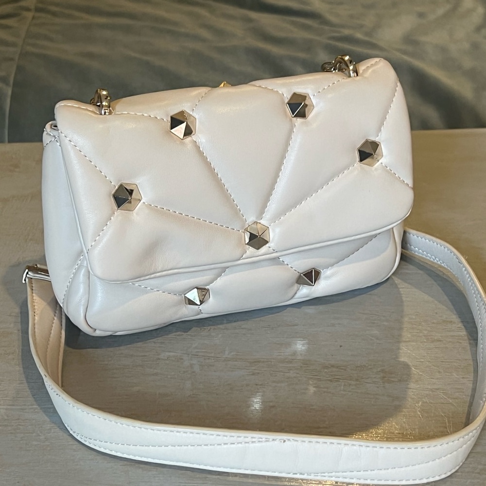 Cream and gold studded bag
